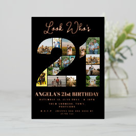 21歳の誕生日おめでとう フォトコラージュ看板 21歳の誕生日 箔招待状