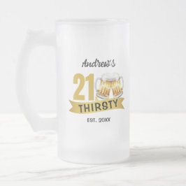 21歳の誕生日おめでとう! フロストグラスビールジョッキ