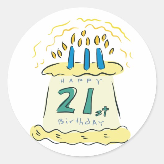 21歳の誕生日おめでとう! ラウンドシール (正面)