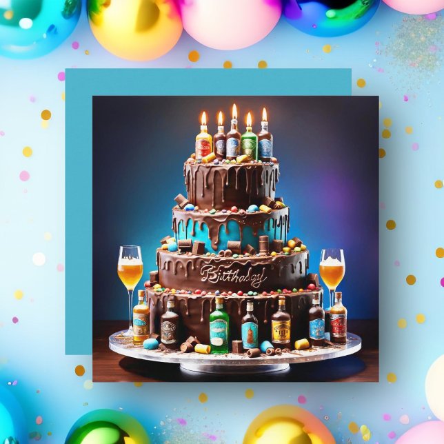 21歳の誕生日おめでとう リキュールケーキ (Celebrate someone's 21st birthday with this unique birthday cake!)