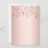 21歳の誕生日おめでとう！ ローズゴールドのピンクの星の風船のスクリプト 招待状 (裏面)