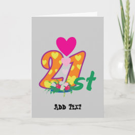 21歳の誕生日おめでとう、今日は21日 カード