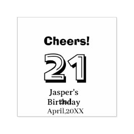 21歳の誕生日おめでとう 名前入りボールドレター 男性 ギフト セルフインキングスタンプ