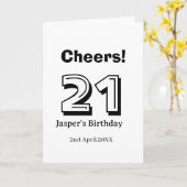 21歳の誕生日おめでとう 名前入り ギフト 男の子 男性 カード (黄色い花)