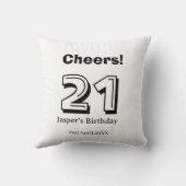 21歳の誕生日おめでとう 大文字 名前 男性 ギフト クッション (裏面)