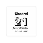 21歳の誕生日おめでとう 大文字 名前 男性 ギフト ラバースタンプ (インプリント)