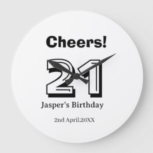 21歳の誕生日おめでとう 大文字 名前 男性 ギフト ラージ壁時計