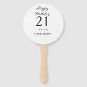 21歳の誕生日おめでとう 太字 シンプル 名前入り ハンドファン (裏面)