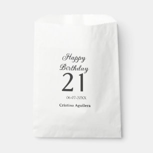21歳の誕生日おめでとう 太字 シンプル 名前入り フェイバーバッグ