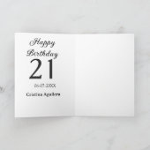 21歳の誕生日おめでとう 太字 シンプル 名前入り ミニマル カード (内部)