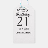 21歳の誕生日おめでとう 太字 シンプル 名前入り ミニマル ギフトタグ (裏面)