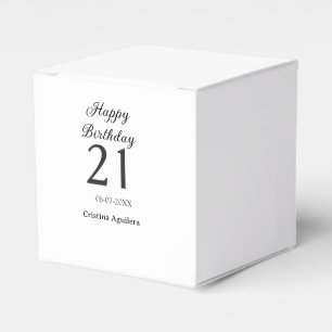 21歳の誕生日おめでとう 太字 シンプル 名前入り ミニマル フェイバーボックス