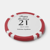 21歳の誕生日おめでとう 太字 シンプル 名前入り ミニマル ポーカーチップ (シングル)
