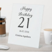21歳の誕生日おめでとう 太字 シンプル 名前入り ミニマル 台座サイン (インサイチュ)