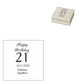 21歳の誕生日おめでとう 太字 シンプル 名前入り ラバースタンプ (押印)