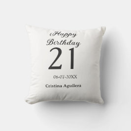 21歳の誕生日おめでとう 太字 シンプル 名前入り 最小限 クッション