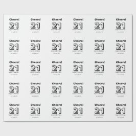 21歳の誕生日おめでとう 太字 名前 男性 ギフト ラッピングペーパー