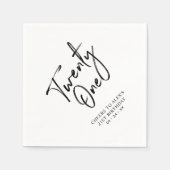 21歳の誕生日おめでとう  | 現代的な大人の21歳誕生日パーティー スタンダードカクテルナプキン (正面)