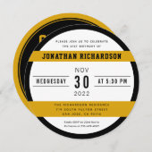 21歳の誕生日おめでとう！現代的な21年を祝おう 招待状 (正面/裏面)