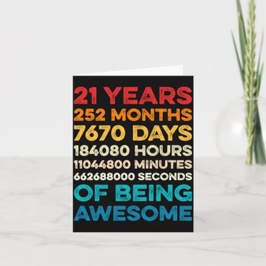 21歳の誕生日おめでとう 21年間最高な男 カード (正面)