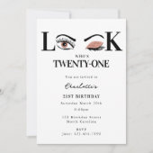 21歳の誕生日おめでとう Look Who's 21 写真入り 招待状 (正面)