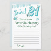 21歳の誕生日お気に入りの誕生日女の子の思い出 (正面/裏面)