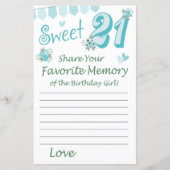 21歳の誕生日お気に入りの誕生日女の子の思い出 (正面)