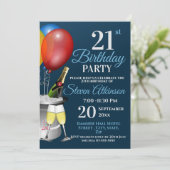 21歳の誕生日お祝いきらめくワインパーティー 招待状 (スタンド正面)