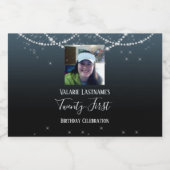 21歳の誕生日お祝いグラデーションダイヤモンド リキュールボトルラベル (シングルラベル)