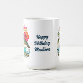 21歳の誕生日お祝いトロピカルウミガメデザイン コーヒーマグカップ (中央)