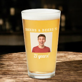 21歳の誕生日お祝いフォトグラス Cheers & Beers タンブラーグラス