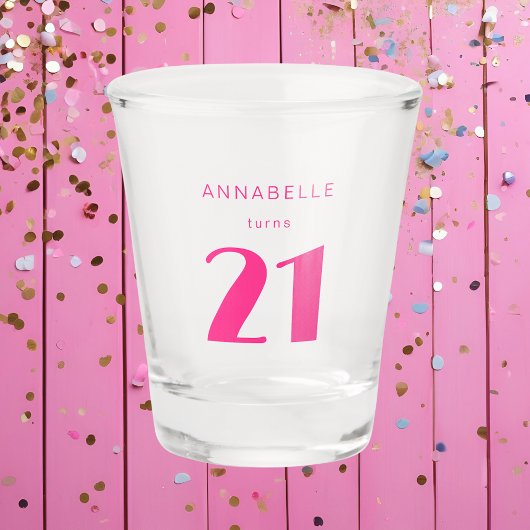 21歳の誕生日お祝いモダンパーティー ショットグラス