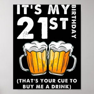 21歳の誕生日お酒を奢ってね Funny ポスター
