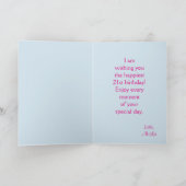 21歳の誕生日かわいいヒール カード (内部)