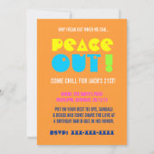 21歳の誕生日が平和を冷やすパーティの招待状 招待状 (裏面)