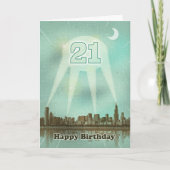 21歳の誕生日とスポットライト カード (正面)