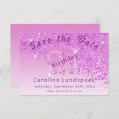 21歳の誕生日にピンクのグリッターが降る セーブザデート (正面/裏面)