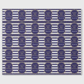 21歳の誕生日に金ゴールドグリッターとネイビーブルー ラッピングペーパー (フラット)