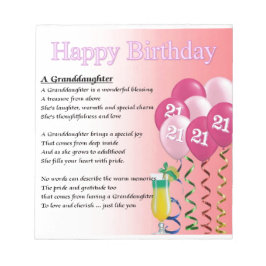 21歳の誕生日のおじいさん詩 ノートパッド