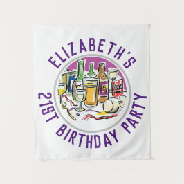 21歳の誕生日のお祝い タペストリー