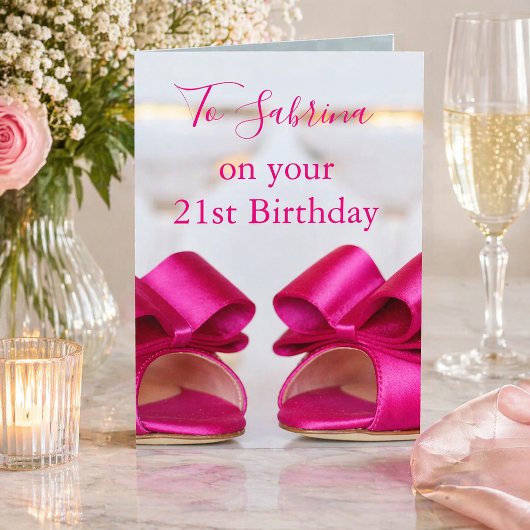 21歳の誕生日のかわいいハイヒール カード