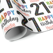 21歳の誕生日のカスタマイズ可能な名前誕生日 ラッピングペーパー (ロールコーナー)