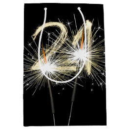 21歳の誕生日のスパーカーズオンブラック ミディアムペーパーバッグ