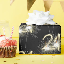 21歳の誕生日のスパーカーズオンブラック ラッピングペーパー