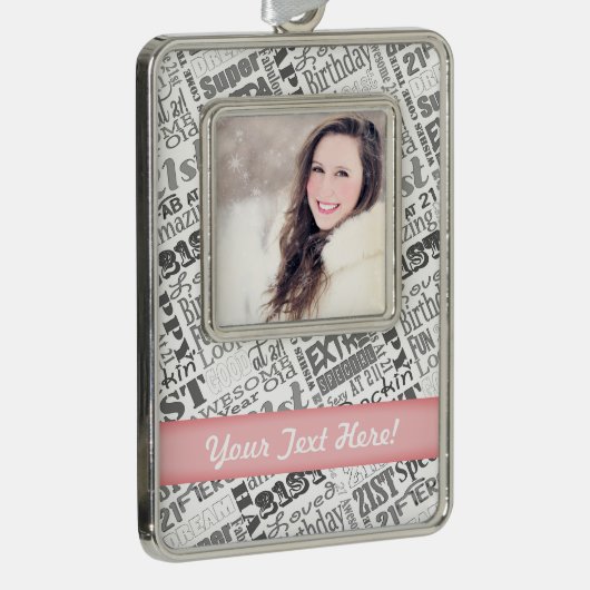 21歳の誕生日のパーティーの贈パーソナライズされたり物 シルバープレートフレームオーナメント (右)