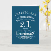 21歳の誕生日の伝説の青の追加の名前の凡例 カード (黄色い花)