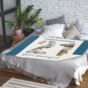 21歳の誕生日の写真のコラージュ（21番） シェルパブランケット