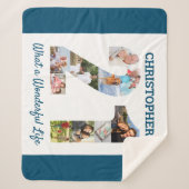 21歳の誕生日の写真コラージュ シェルパブランケット (正面)