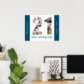 21歳の誕生日の写真コラージュ ポスター (ホームオフィス)