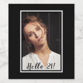 21歳の誕生日の写真白番 ワインラベル (シングルラベル)